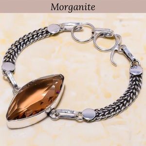 Morganite Gemstone Handmade Bracelet